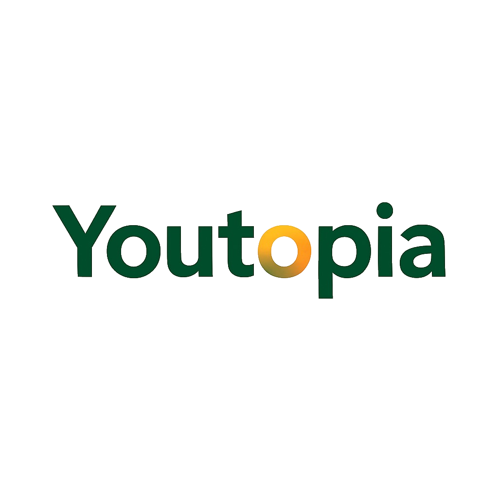 Youtopia株式会社のロゴと、ミッション「あなたらしい理想を叶えるために、最適な出会いを届け、共に豊かな人生を創造する。」のテキスト